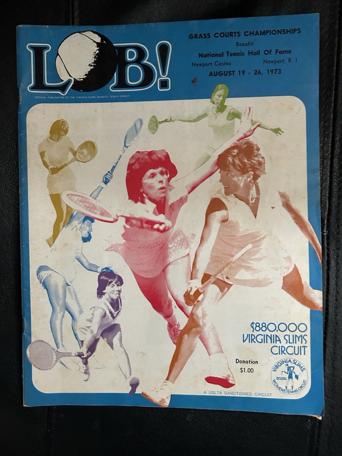 1973 Virginia Slims Grass Court Championship Program Newport RI BJ King, M Court