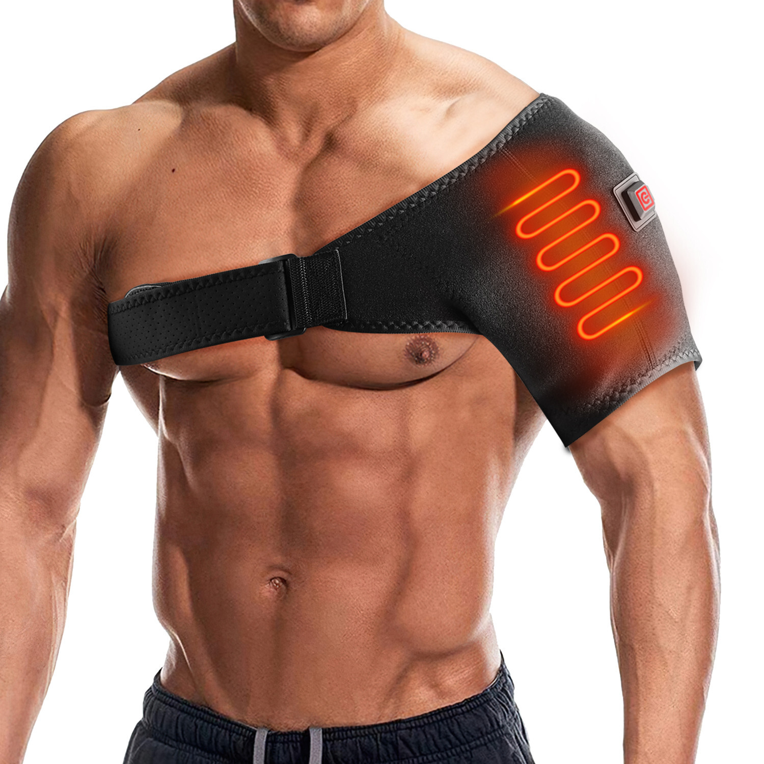 Heated Shoulder Brace - Rotator Cuff Support for Arthritis- Adjustable Straps