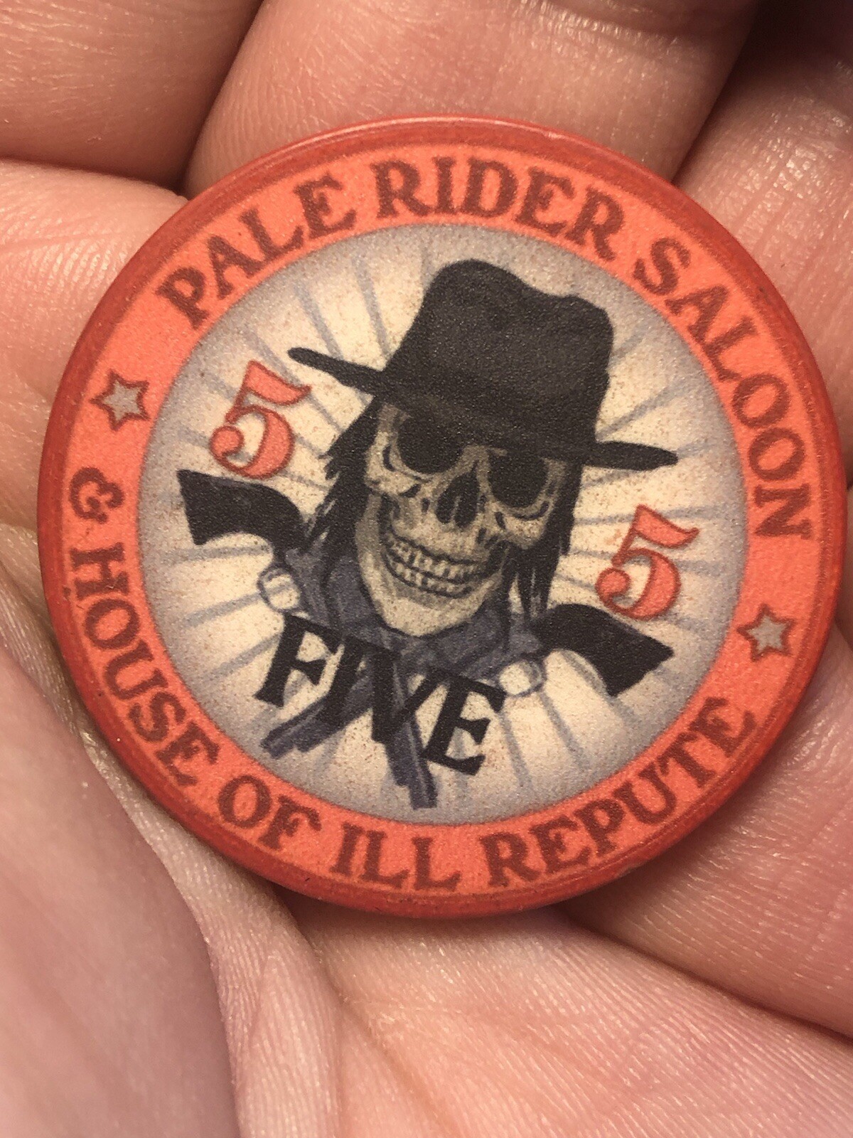 Fantasy Poker Casino Chip Token - Pale River Saloon $5