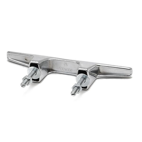 Stud Mounted Boat Cleat 6 Inch Chrome Plated Finish