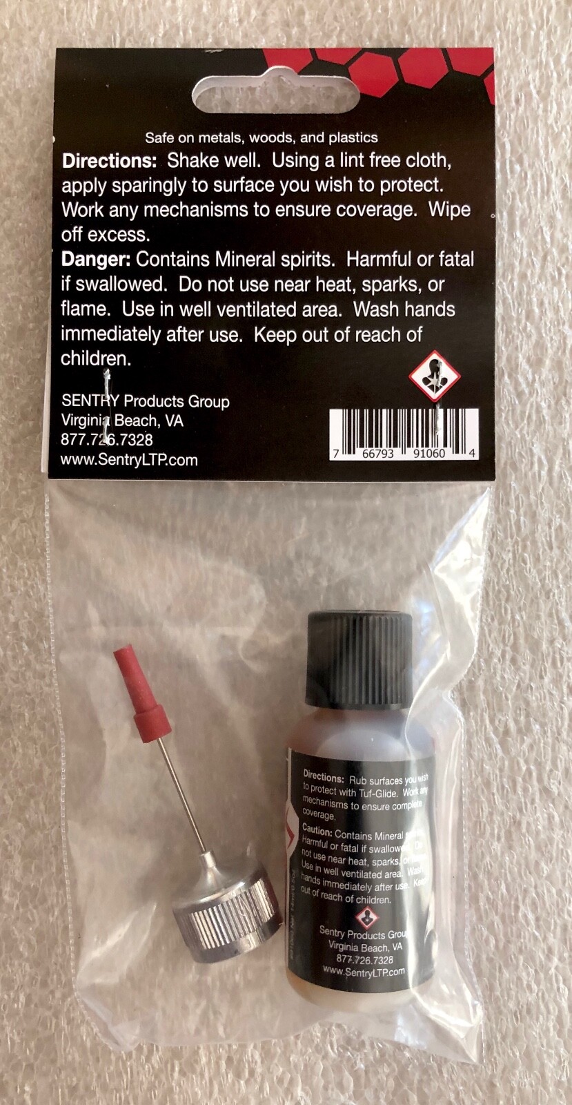 Sentry Products Tuf-Glide Dry Gun + Knife Lube Needle Applicator 1/2 OZ