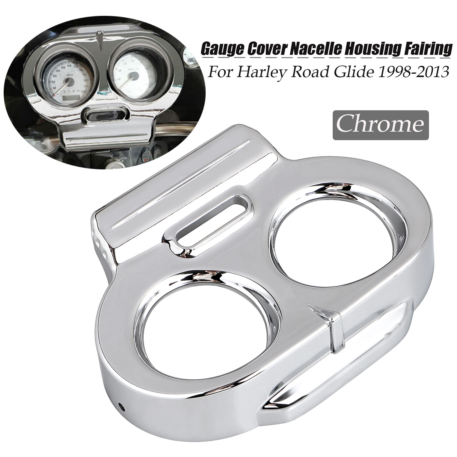 Top ABS Plastic Gauge Cover Nacelle Housing Fairing For Harley Road Glide 98-13