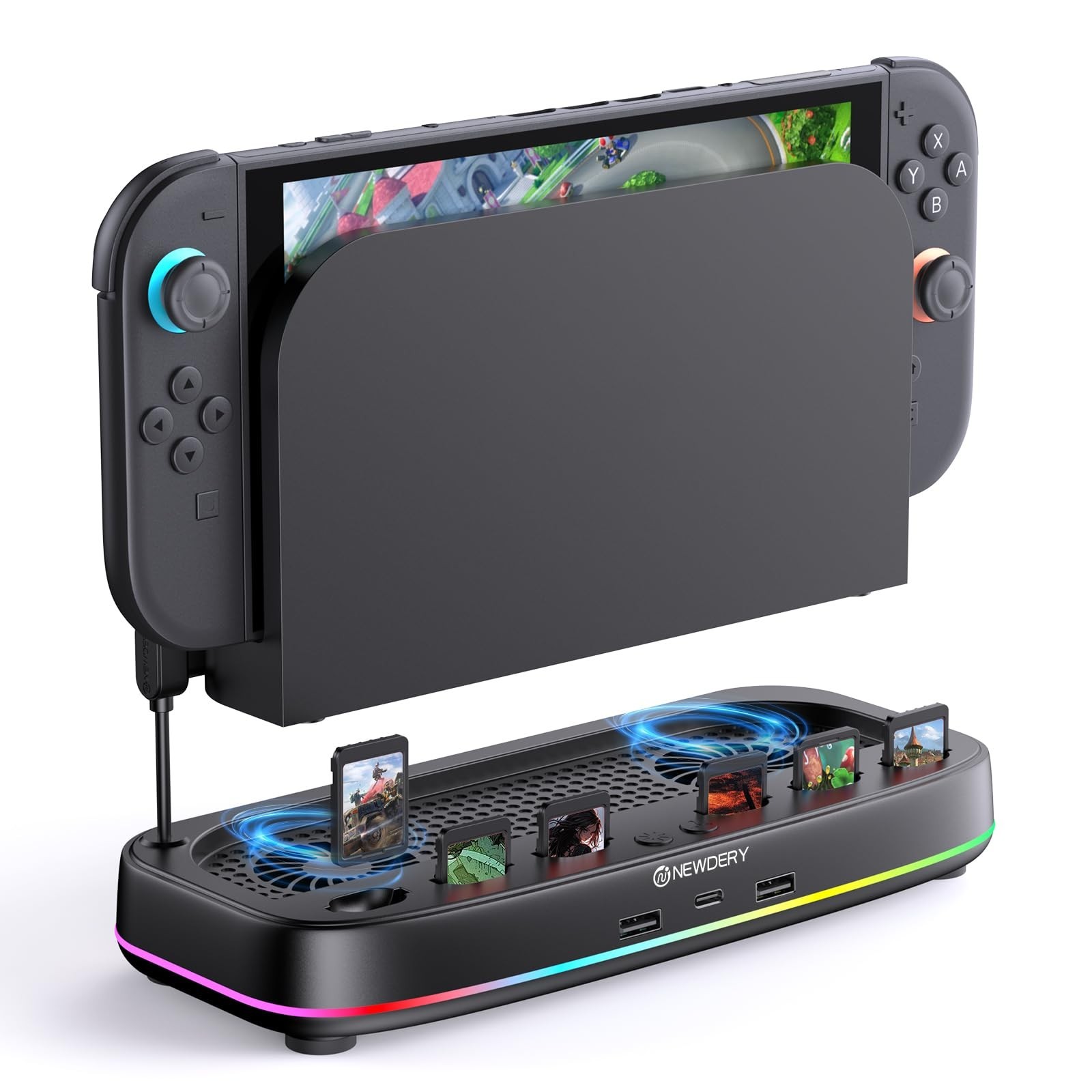 NEWDERY Cooling Fan for Nintendo Switch 2 Dock Heat Dissipation Base Stand