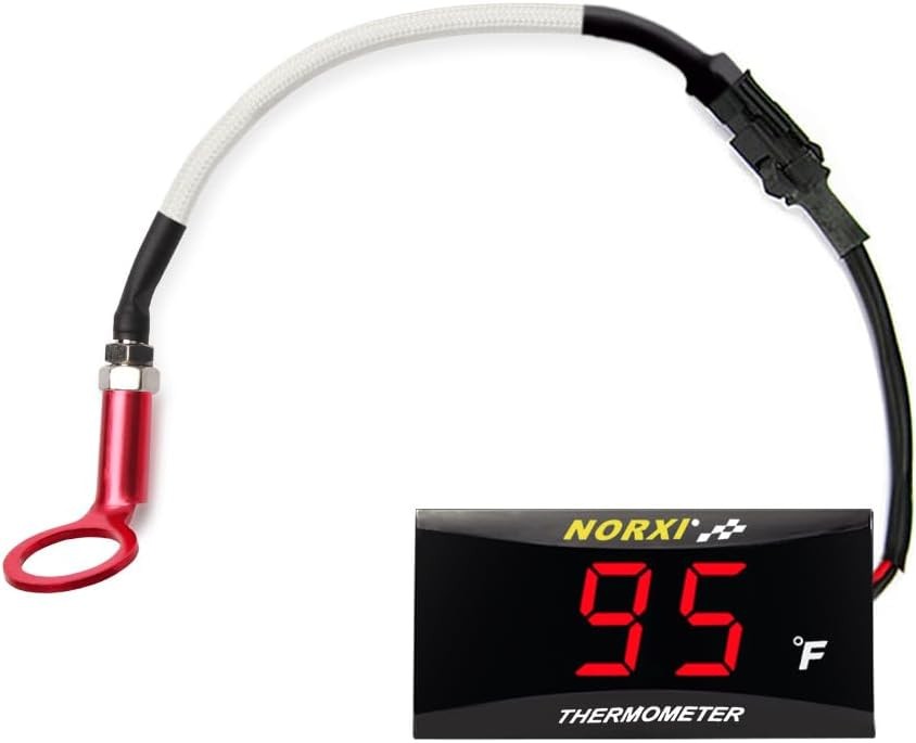 Motorcycle Engine Temperature Meter Fahrenheit, Over-Temperature Alert, Engin...