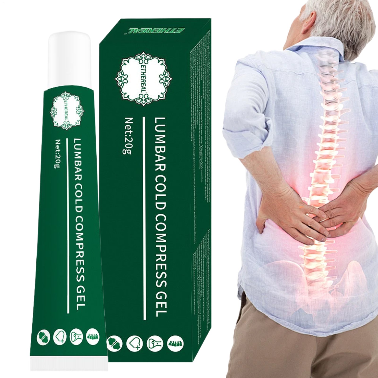 1-3PCS Lumbar Spine Cooling Gel Lumbar Spine Cold Compress Gel Natural Herbal