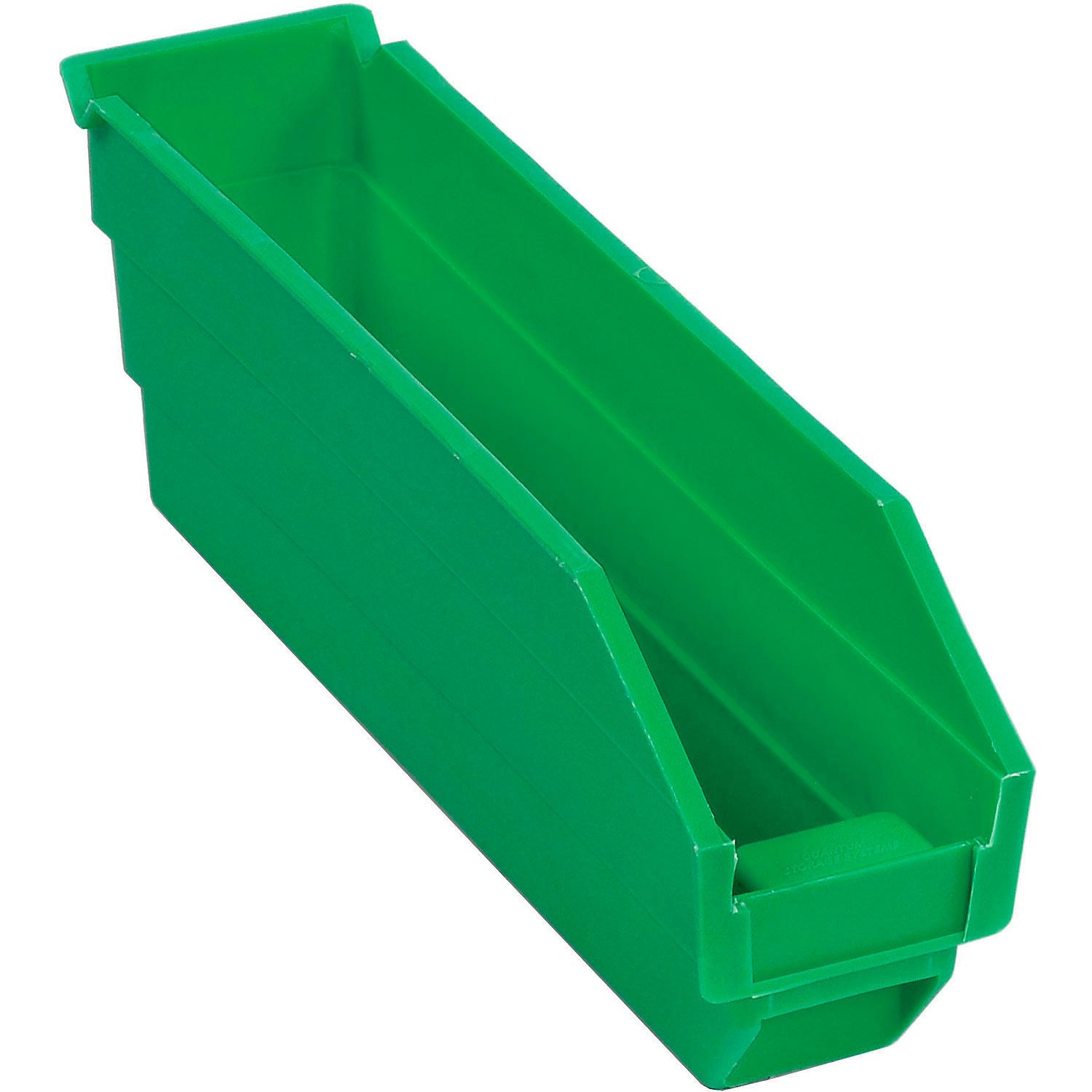 Plastic Shelf Bin Nestable 2-3/4"W x 11-5/8"D x 4"H Green Lot of 24