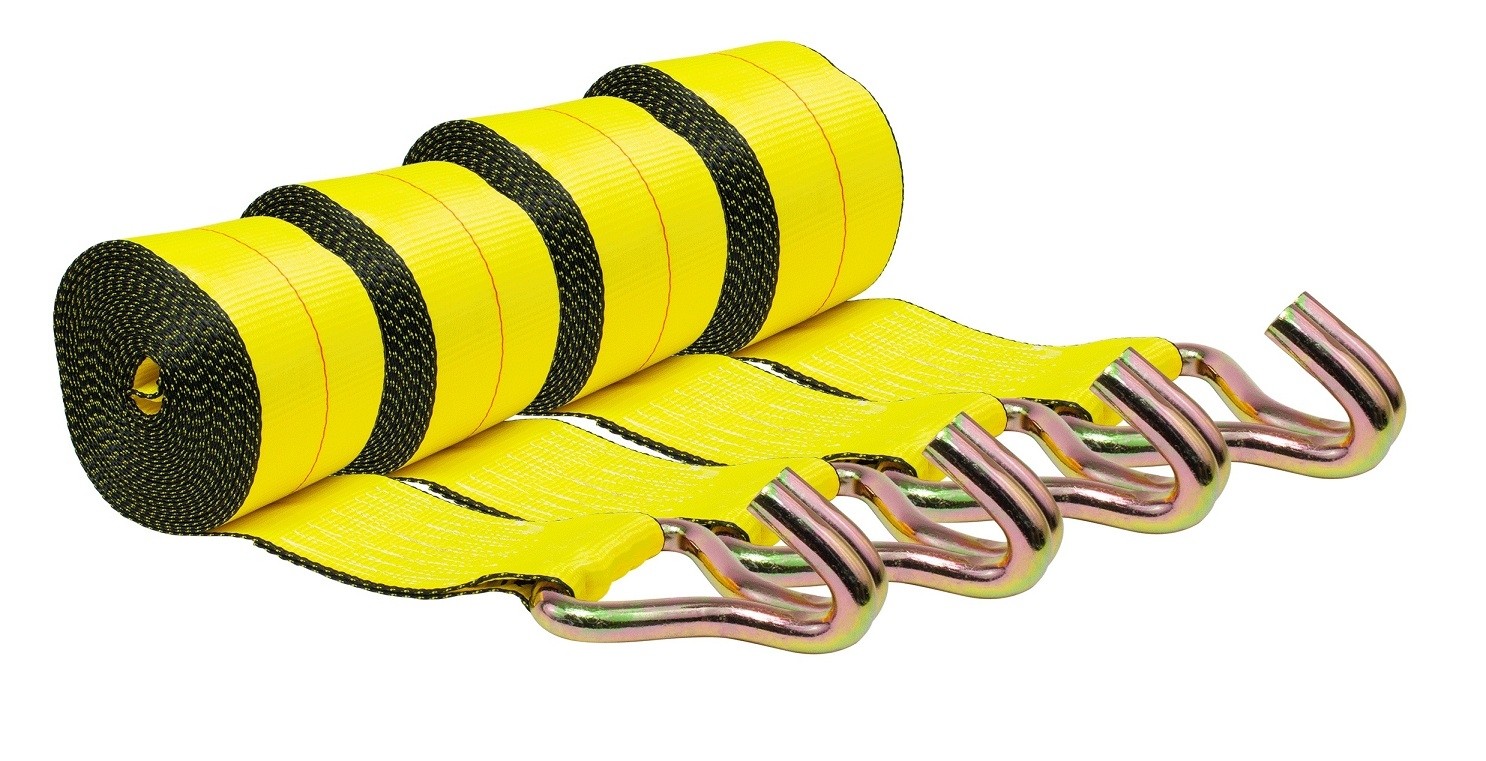 (4 Pack) 3" x 30' Winch Straps w/wire hook, WLL 5000  Flatbed Tie Down Strap