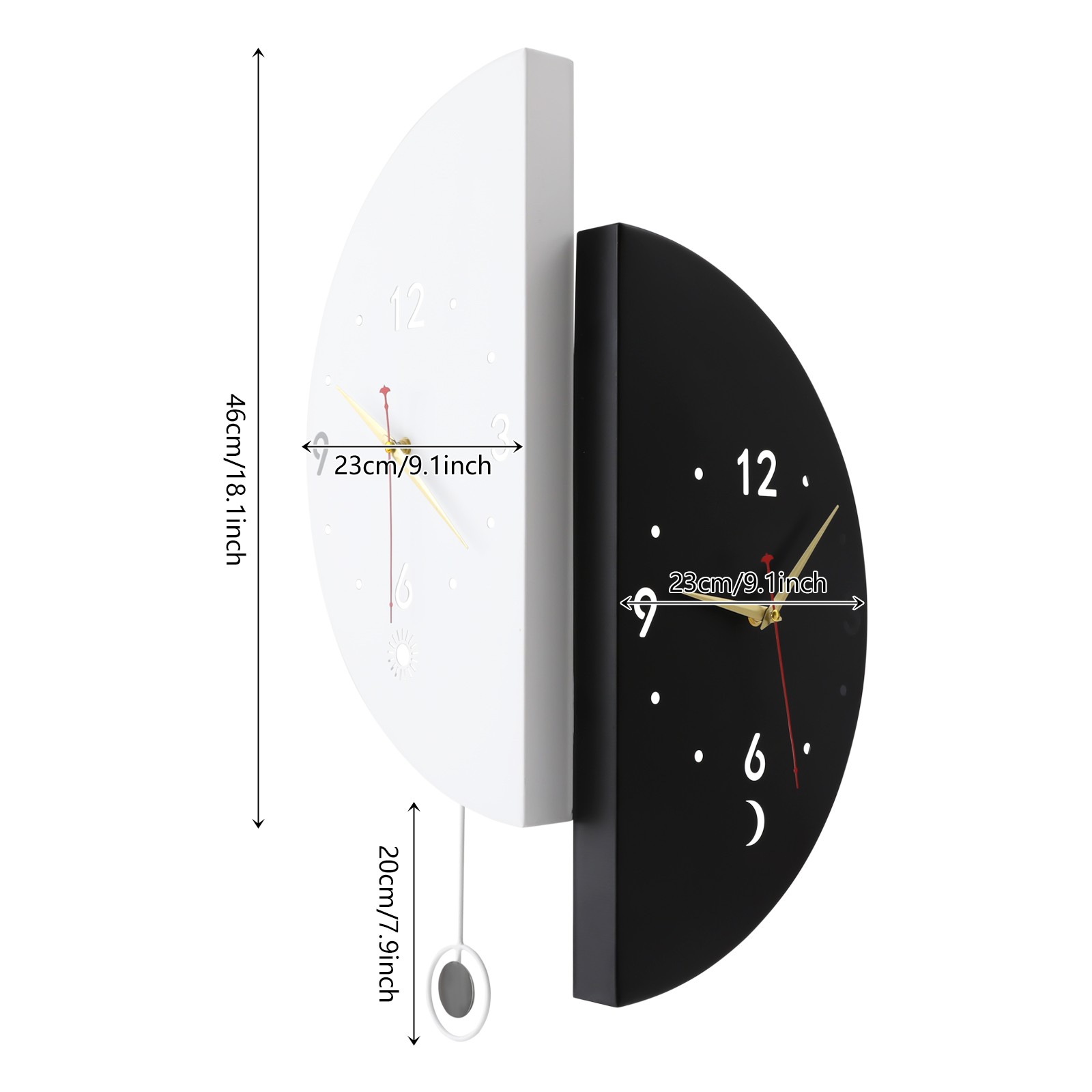 Modern Wall Clock Decoration, Double-sided Corner Wall Clock, Battery Powered