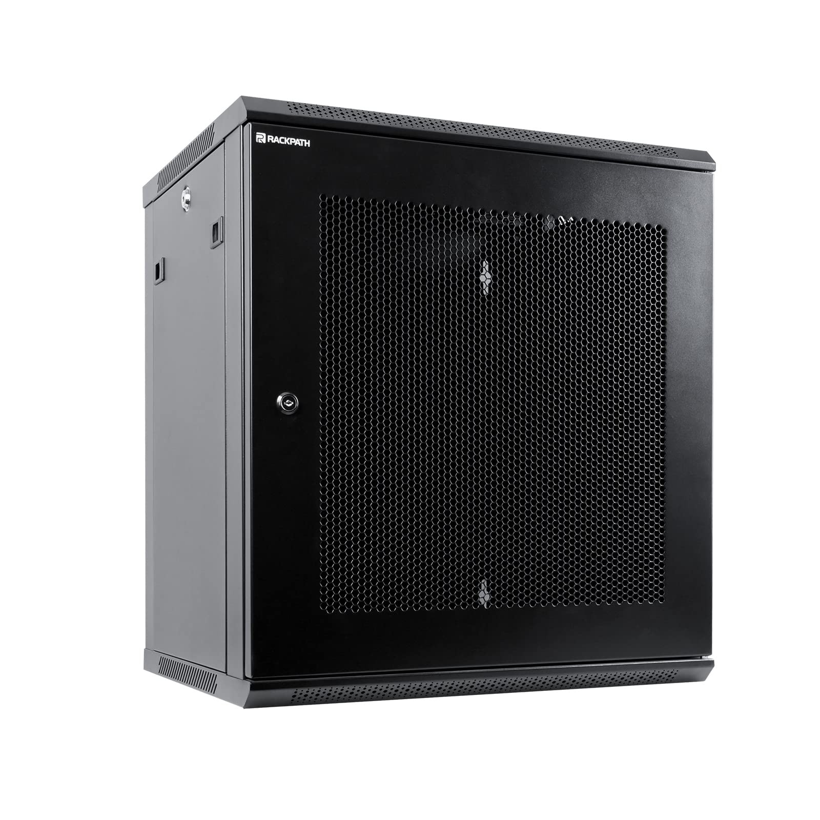 RackPath 12U Wall Mount Server Cabinet Network Rack Enclosure, Quiet Cooling Fan