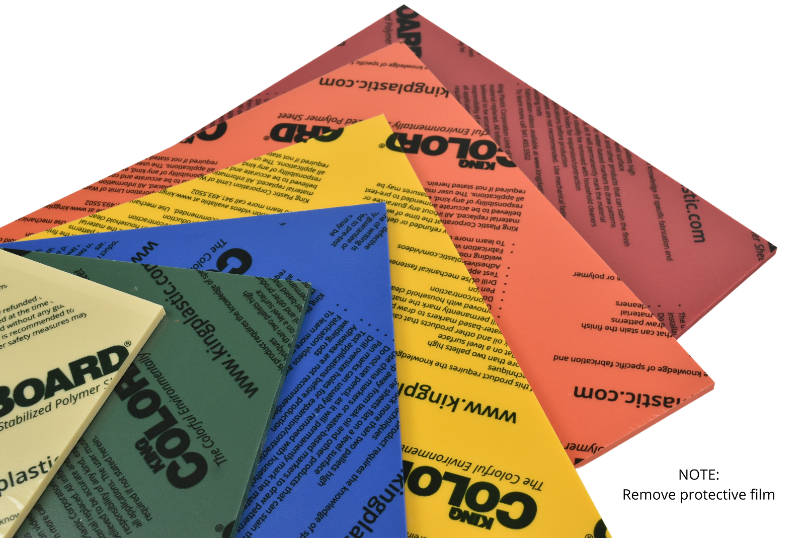 King ColorBoard HDPE Plastic Sheet, Various Sizes, Colors, and Thicknesses