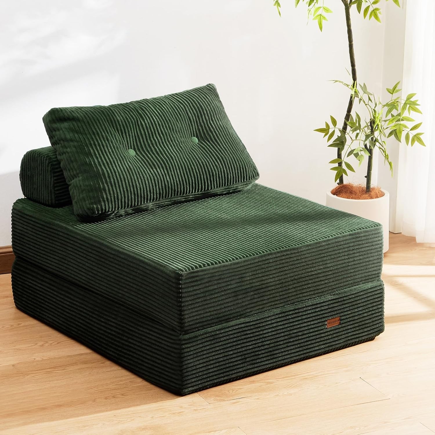 Folding Sofa Bed,3-in-1 Convertible Sleeper Chair Corduroy High-Density Foam