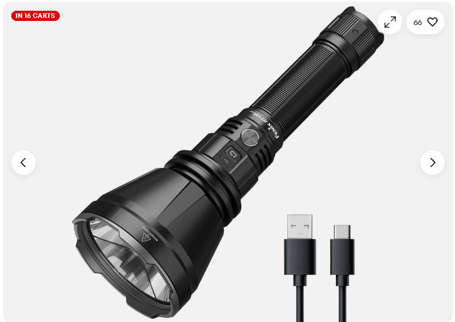 Fenix HT18R V2.0 3700 Lumen Long Range Rechargeable Tactical Flashlight