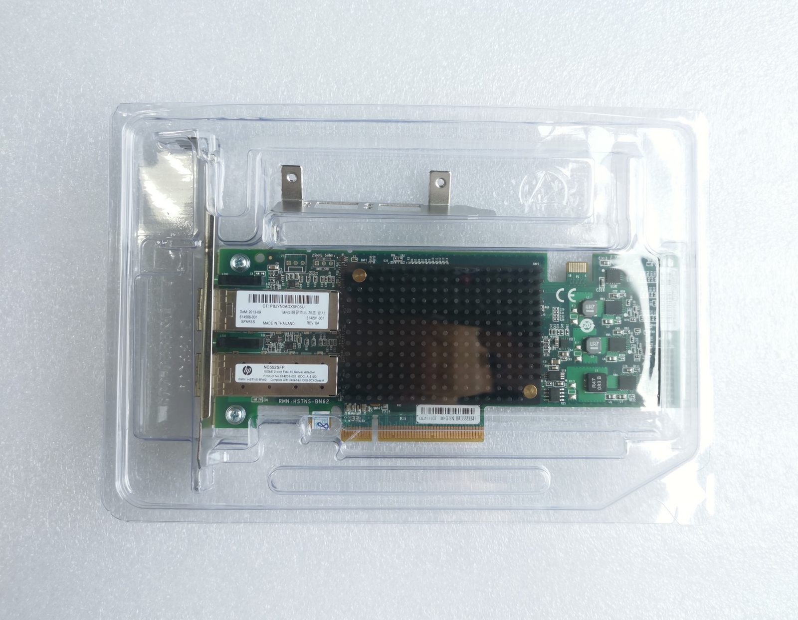 HP NC552SFP DUAL PORT 10Gb SFP+ SERVER ADAPTER PCI-e OCE11102-HP 614203-B21