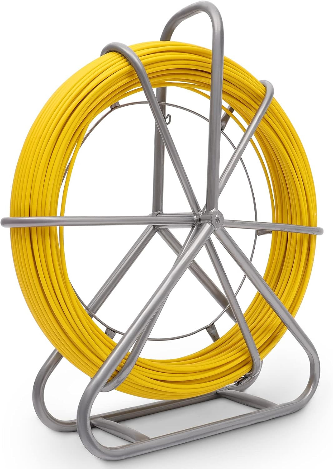 425FT Fiberglass Fish Tape 1/4 Inch Electrical Wire Puller Steel Reel | Duct Rod