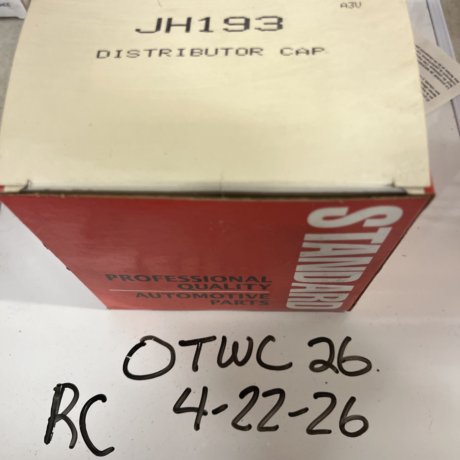 Standard, JH-193, Distributor Cap No Hardware, New In Box NOS