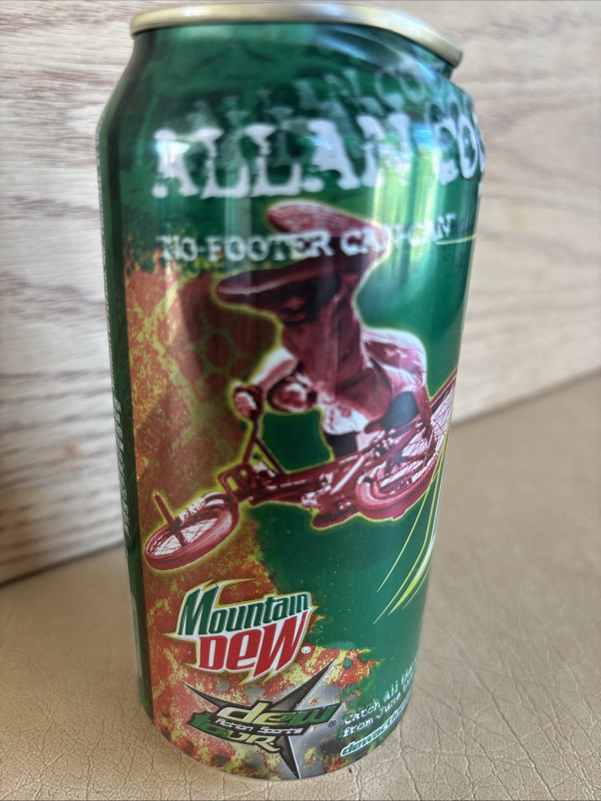 14 oz Mountain Dew Allan Cooke Tailwhip Sports Series 2005 Soda Pop Can-defects