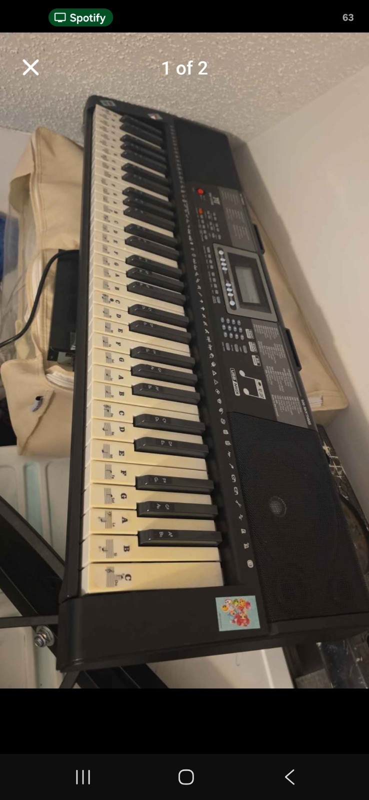 Casio WK-110 61-Key Full-Size Black Keyboard Built-In Speaker w/ Stand Mic