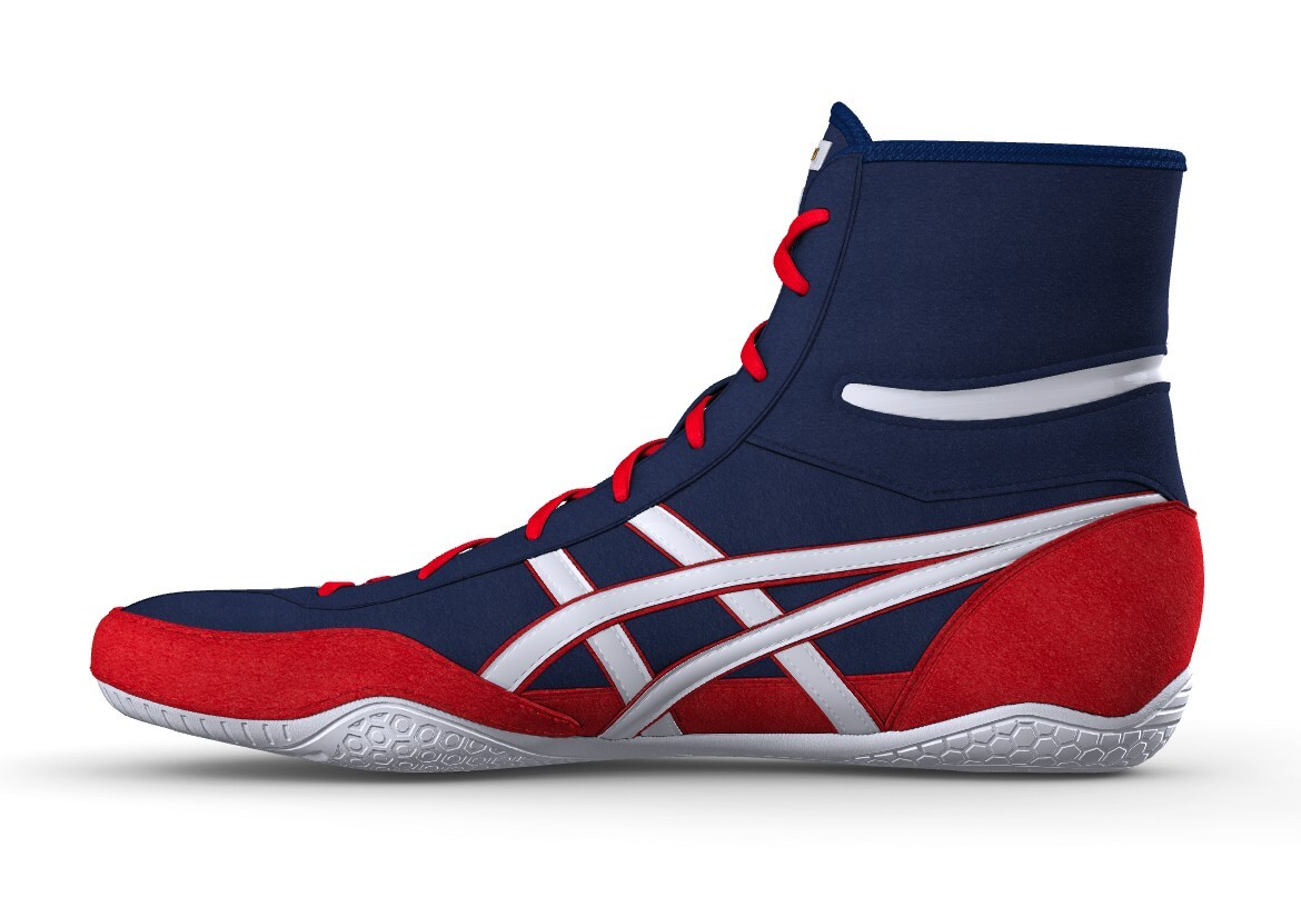 asics Boxing Wrestling Shoes Blue × Red White Line Red EX-EO TWR900Next 1083A001