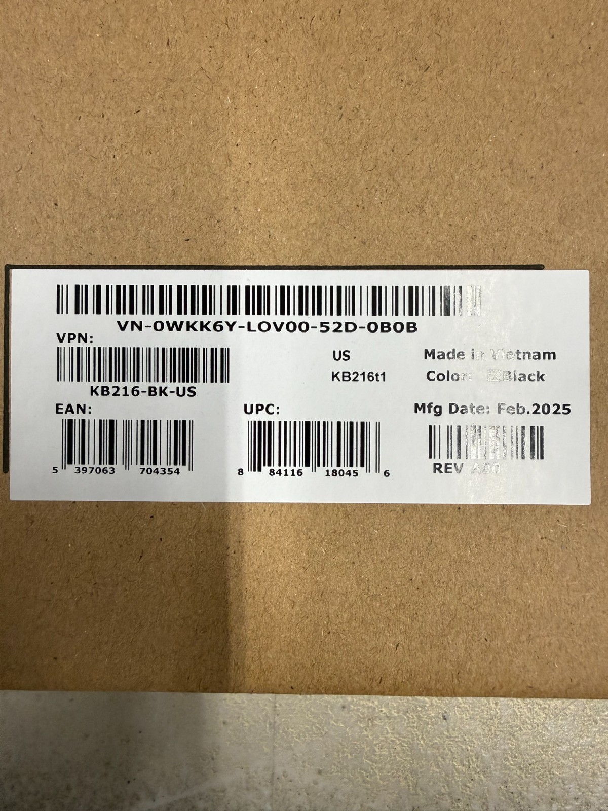 NEW Dell Wired Slim Keyboard KB216 BLACK NVCFK