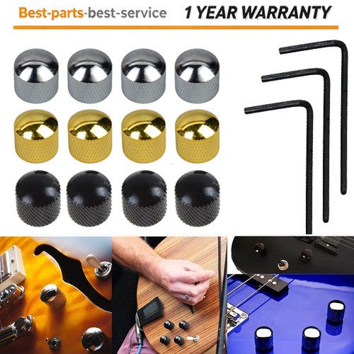 4Pcs Dome Knob Volume Tone Control Knobs with Inner Hexagon Spanner Guitar Bass
