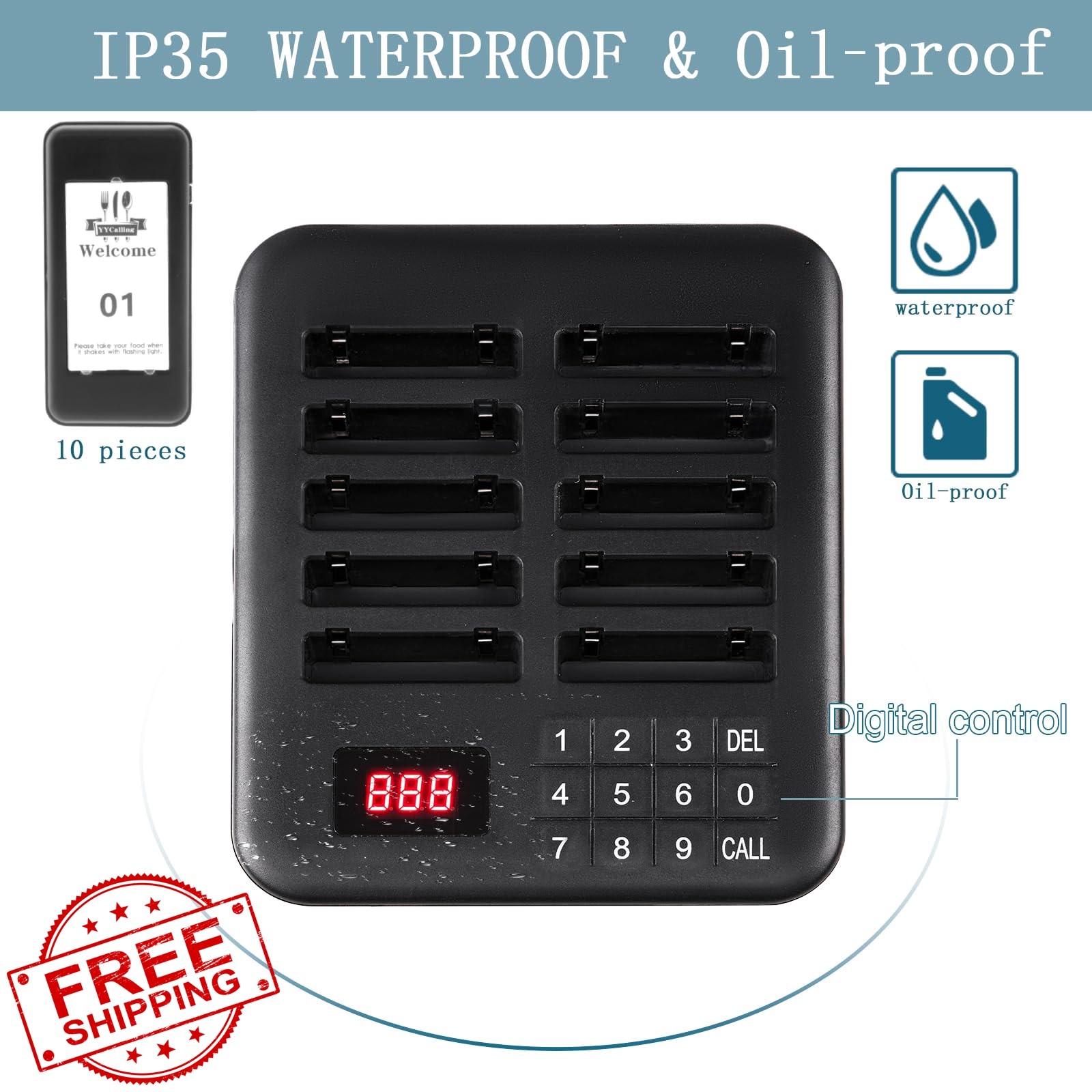 YYCALLING 10 Guest Pagers Black