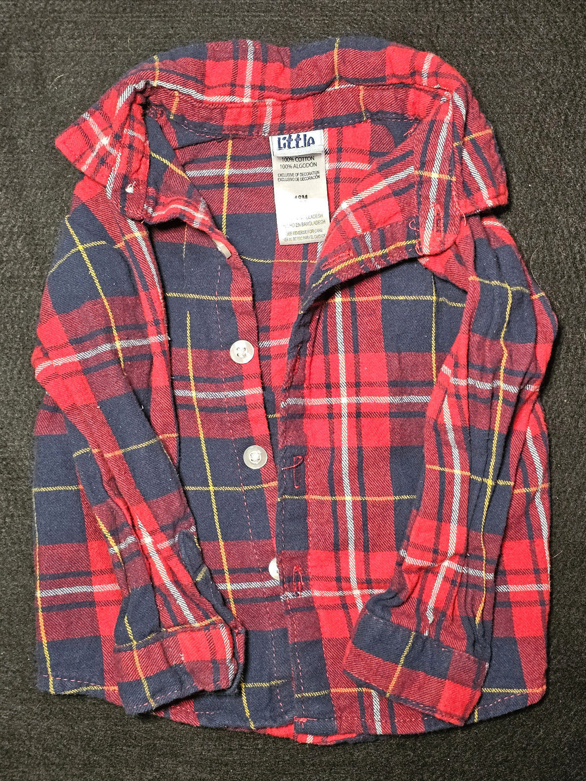 Little Lad Red Plaid Button Up 18 Months