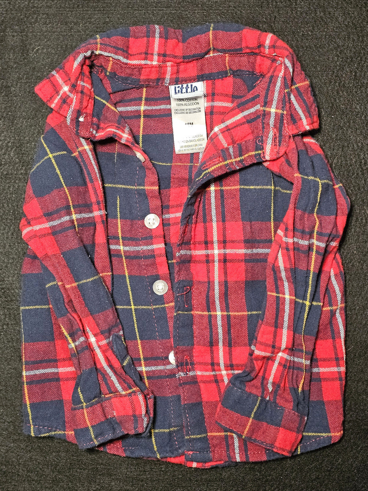 Little Lad Red Plaid Button Up 18 Months