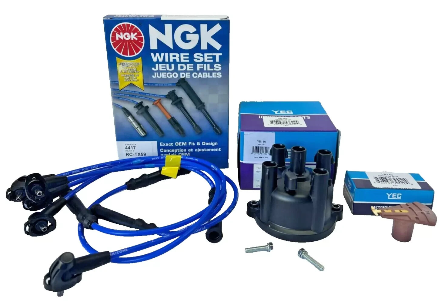 OEM Japan Tune-Up Kit Wires + Cap + Rotor for Toyota Truck 4Runner 2.4L 22RE