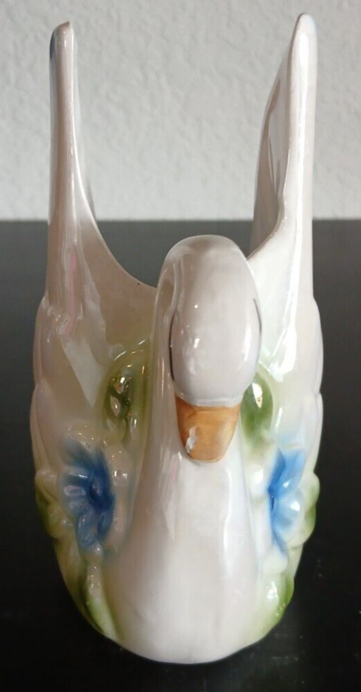 Ceramic Swan Planter 5.5" Tall Vintage