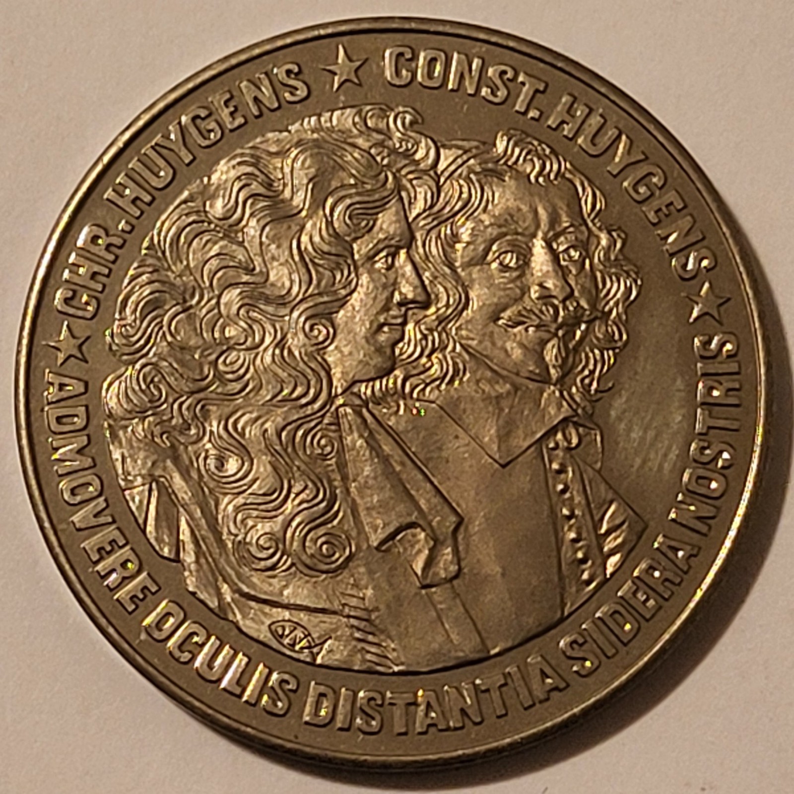 Netherlands 1989 2 1/2 ECU Fantasy/Medal Huygens Low Mintage