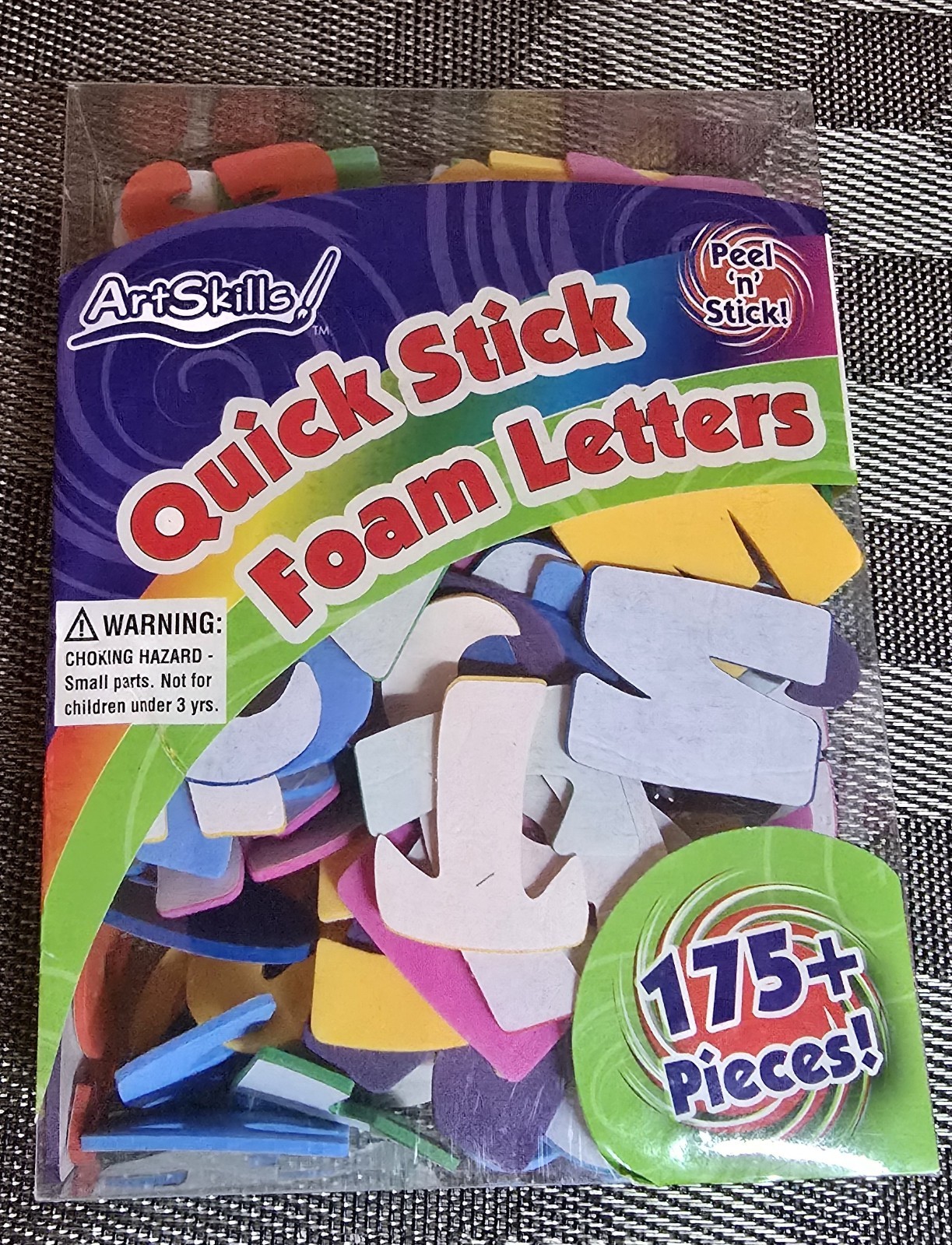 Art Skills Set of 175 Quick Stick  Peel 'n' Stick Foam Letters