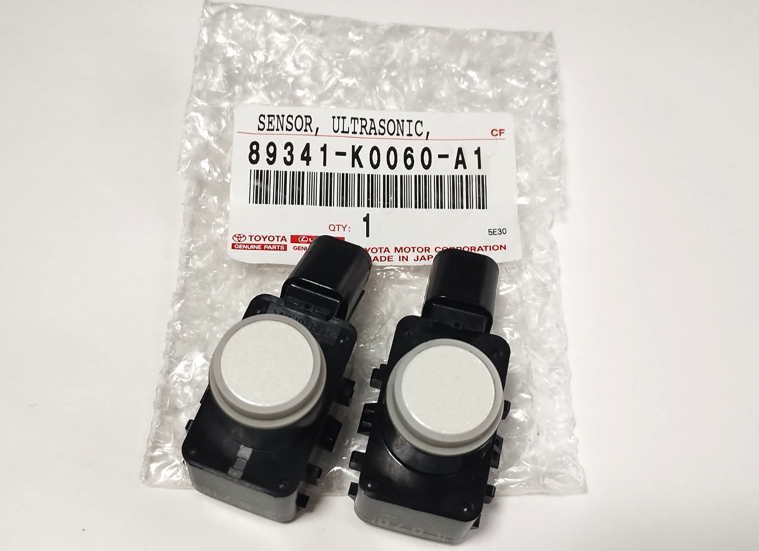 Toyota Lexus 89341-K0060 070 Parking Sensor Ultrasonic White Pearl Set of 2 OEM