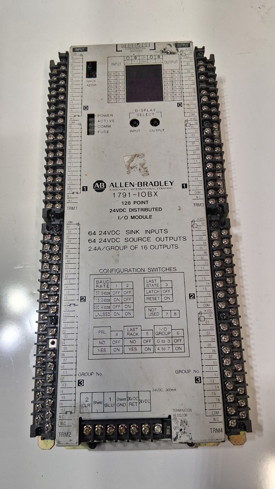 Allen Bradley 1791-I0BX Distributed I/O Board 128 point 24 VDC  I/O Module