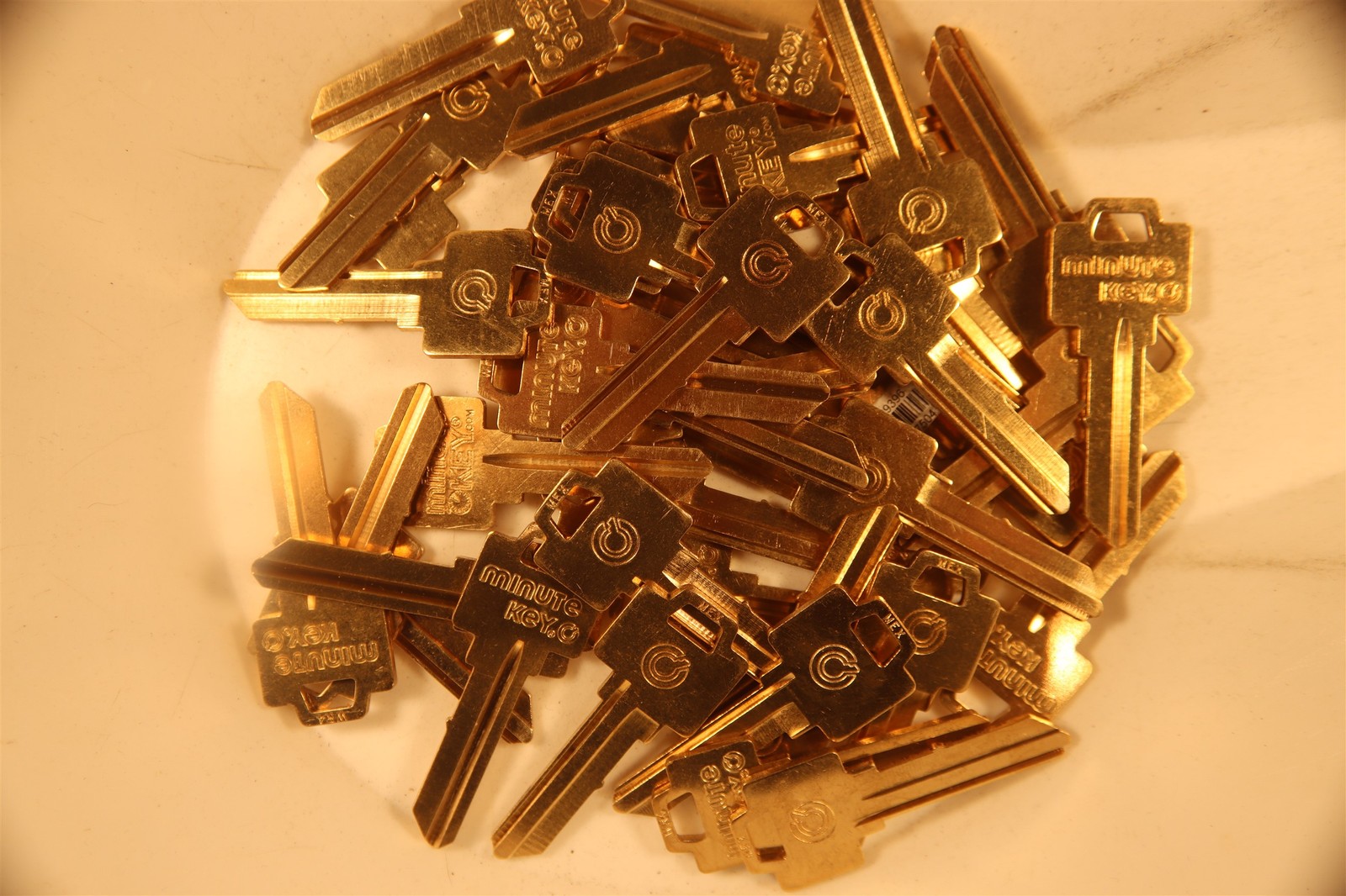 Lot of 45 Weiser / FALCON, Minute Key WR4, 6 point House Key Blanks YELLOW BRASS
