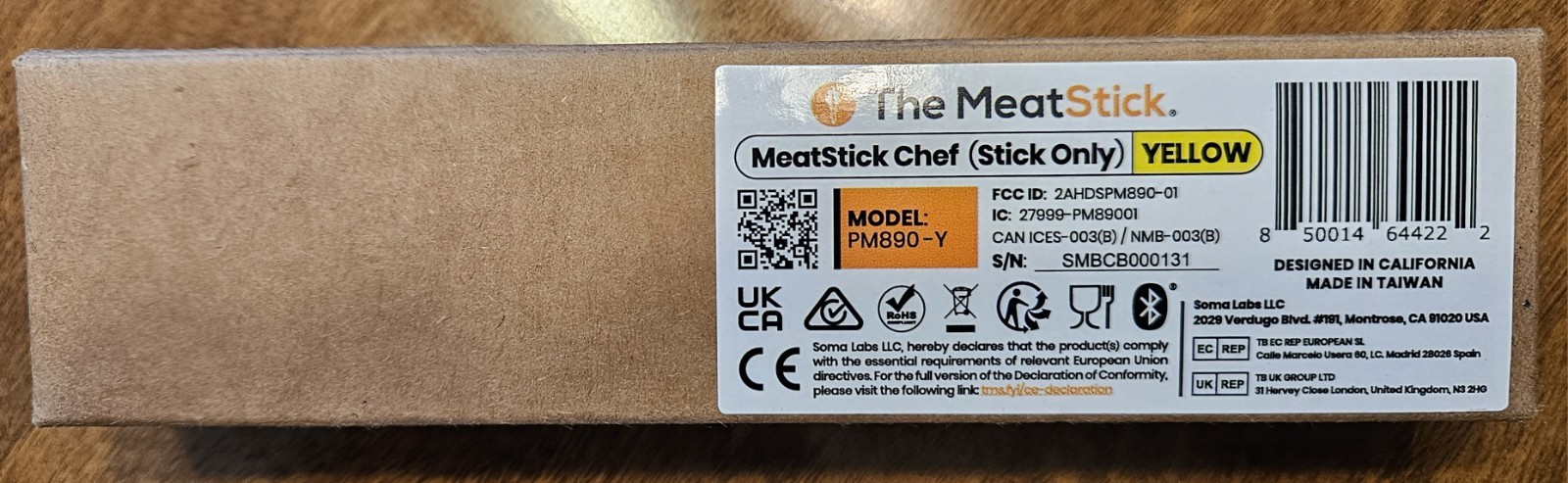 NEW MeatStick Chef: Quad Sensors Stick ONLY YELLOW Model PM890-Y
