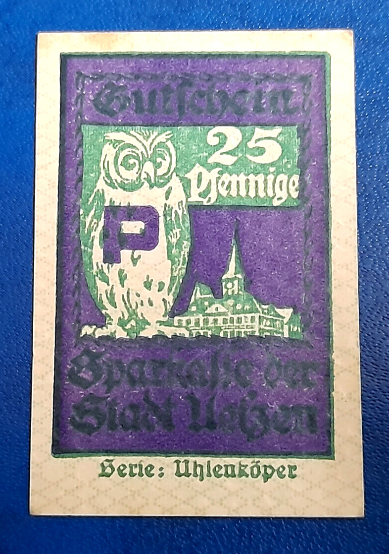 UELZEN NOTGELD 25 PFENNIGE 1922 (P) EMERGENCY MONEY GERMANY BANKNOTE (30346)