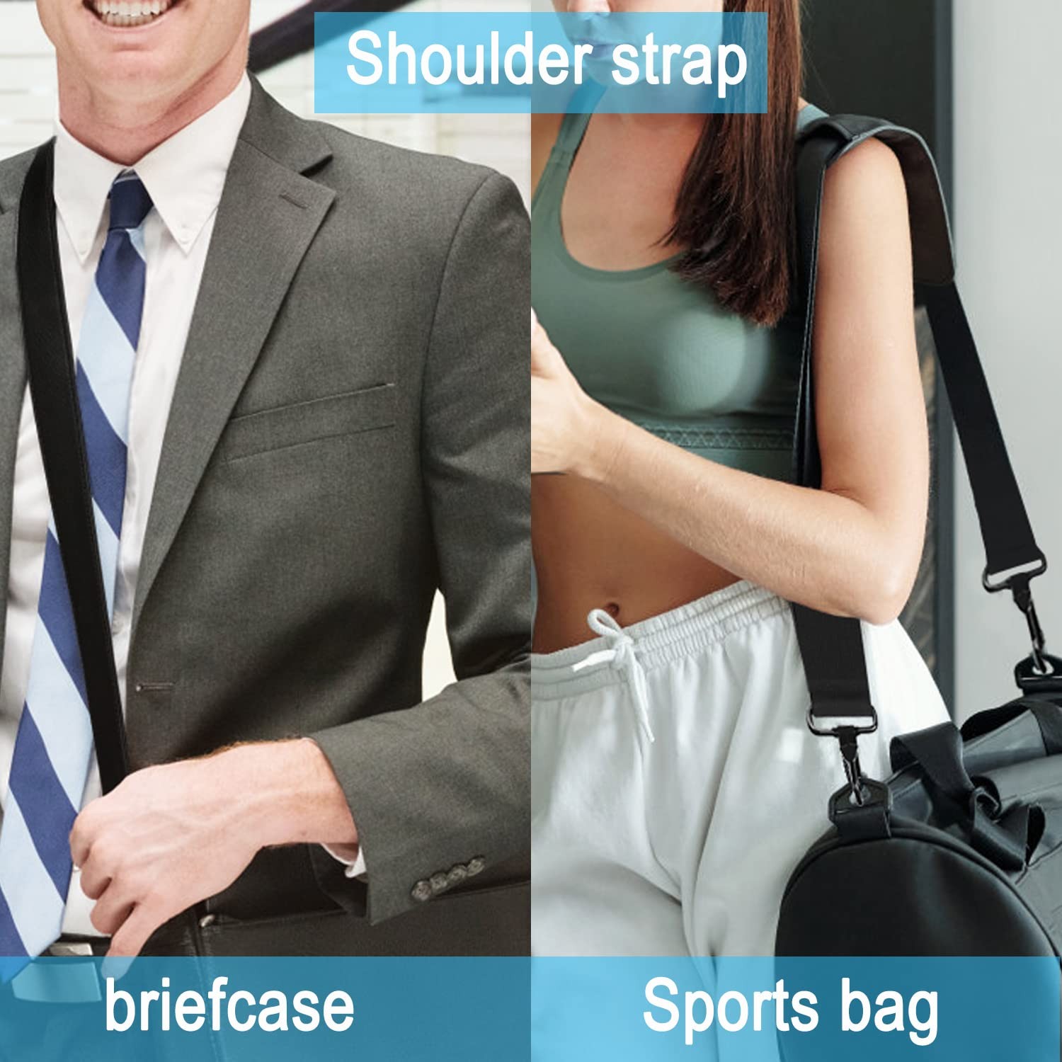 Askuko Shoulder Strap 56 Inch, Universal Adjustable Large, Black