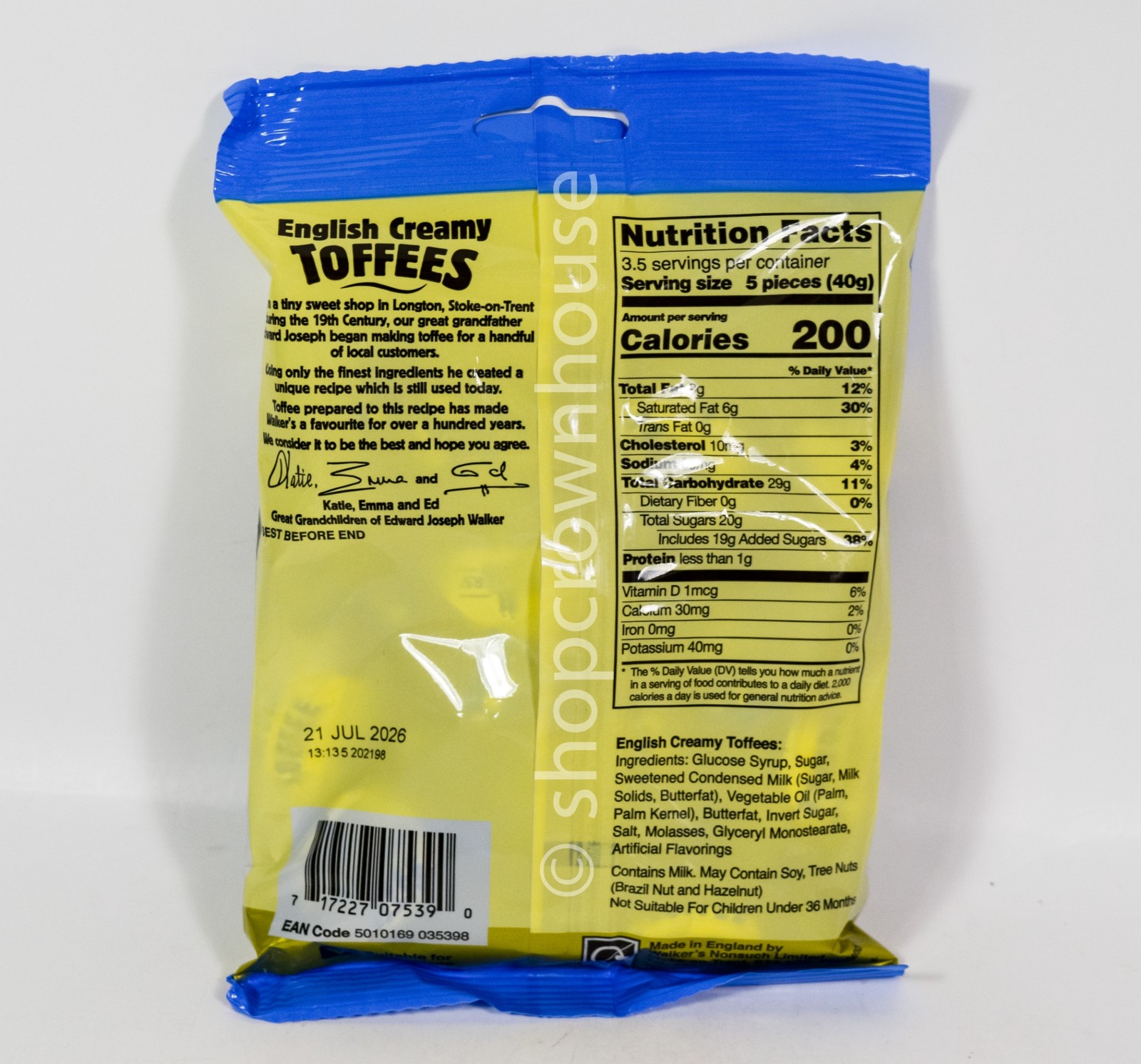 3 Walkers Nonsuch English Creamy Toffees Individually Wrapped 5oz bag 07/21/2026