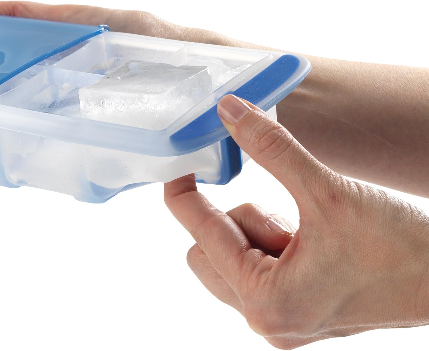 Touch Prep and Freeze Ice Tray, 2-oz. Cubes, Stackable with Slide-off Cover