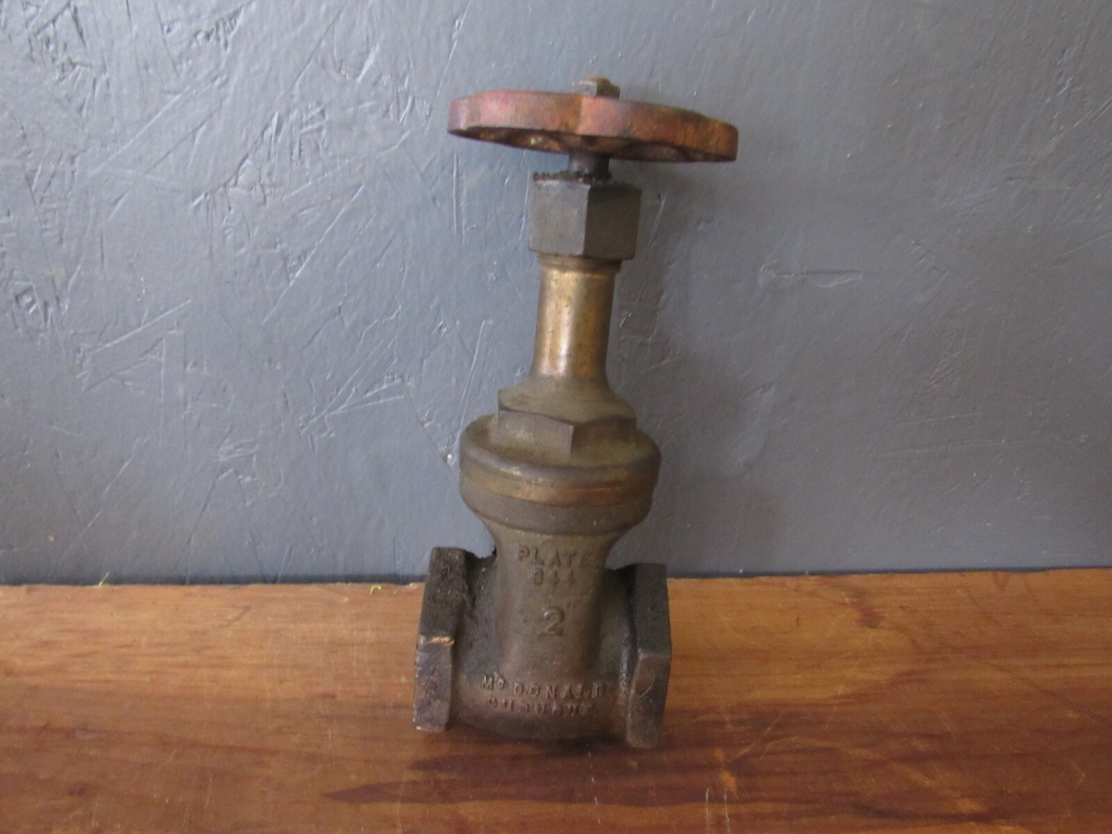 Vintage McDonald 2" Brass Valve HEAVY GAUGE STEAM PUNK USA