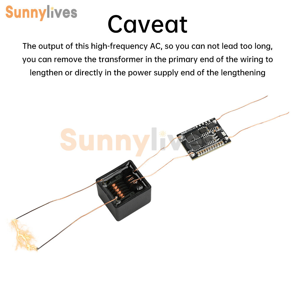 DC 4-12V to AC 20KV High Voltage Ignition Module Boost Coil High Frequency AC