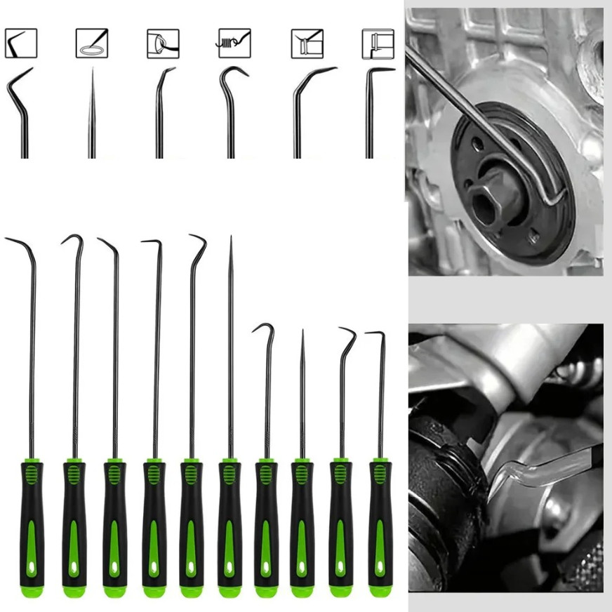 10pcs Precision Pick Hook Set O Ring Seal Remover Auto Repair Tools - NEW