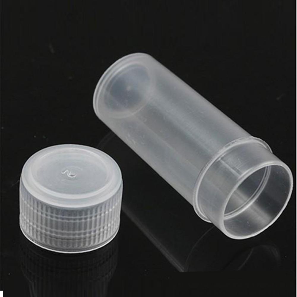 100Pcs 5ml Plastic Small Bottle Storage Container Sample Vial Test Tube with Lid