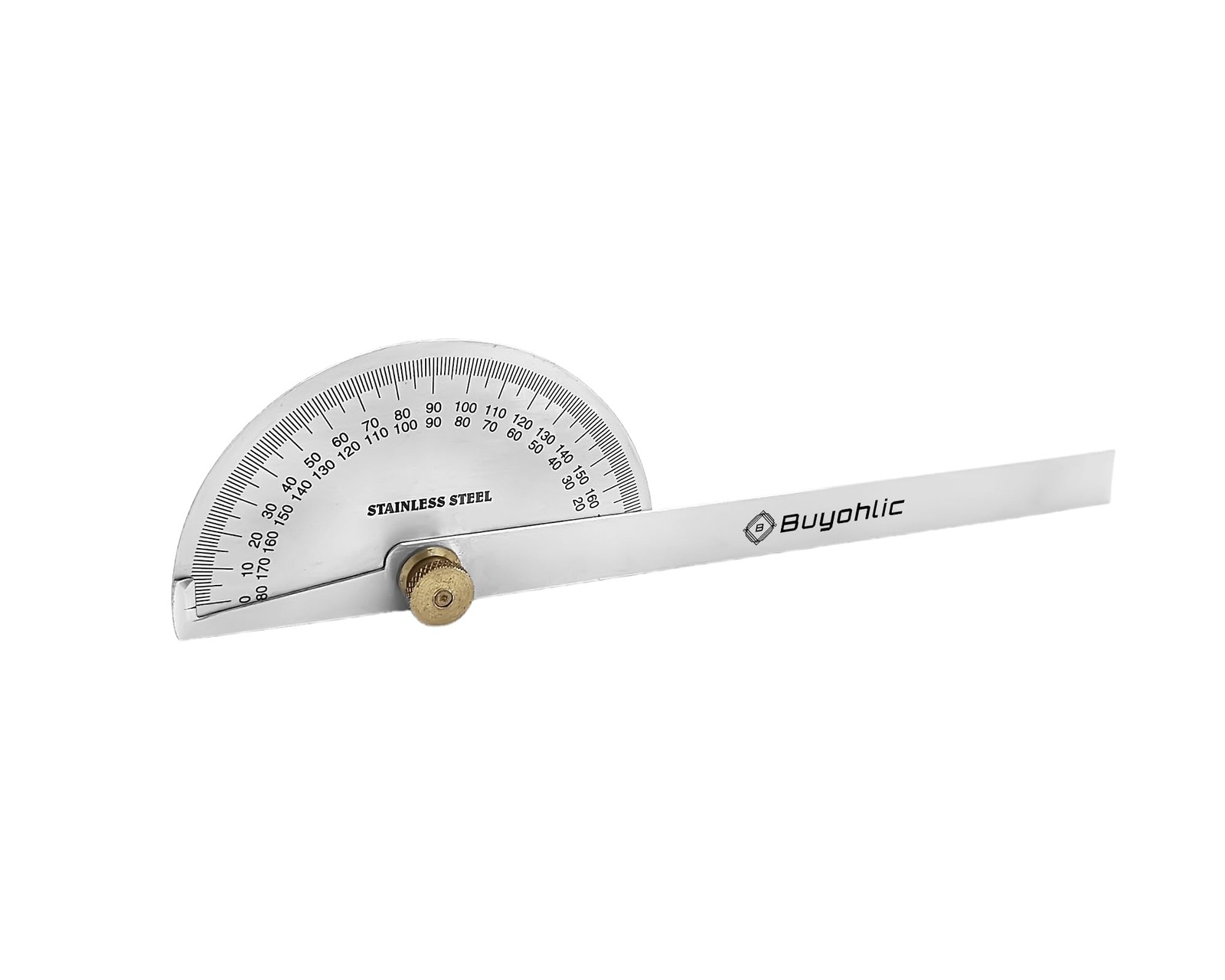 Stainless Steel Protractor 0180 Degrees Machine Tools Angle Measure Gauge