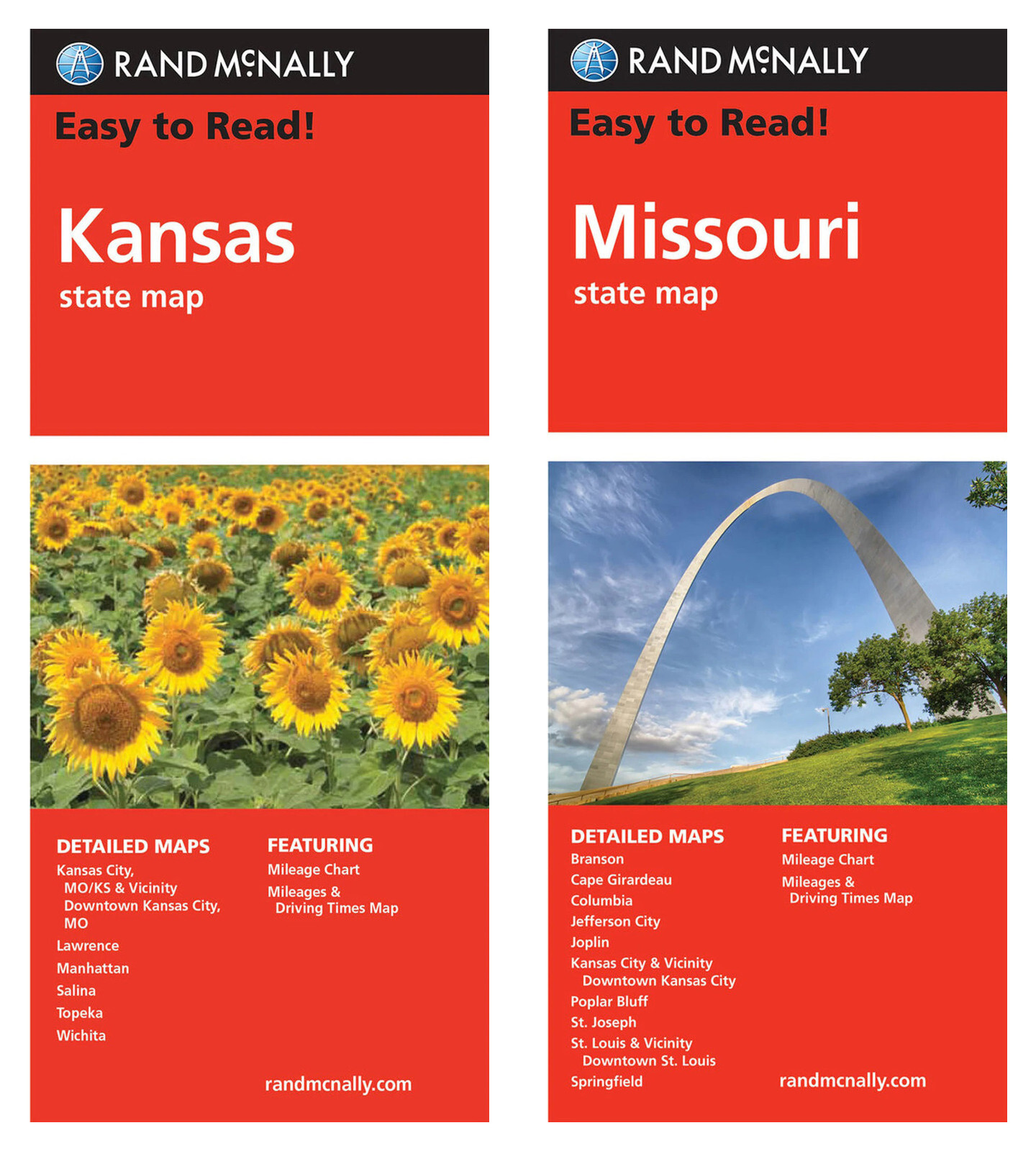 Rand McNally State Maps: Kansas and Missouri (2 Maps)