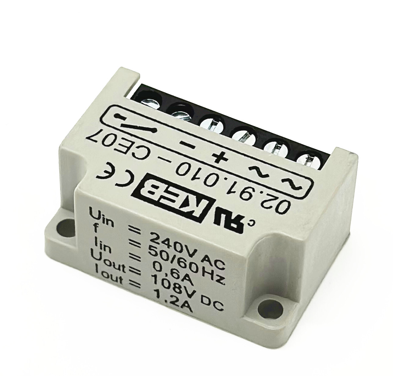 KEB 02.91.010-CE07 275VAC 0,45*Uin 1,2A Half-wave brake rectifier module