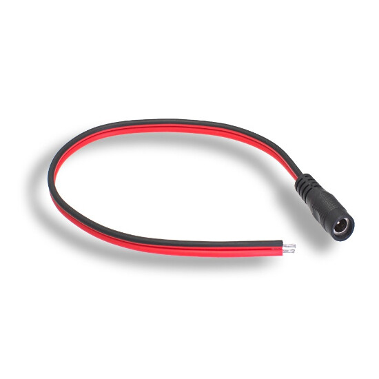 Kentek 1ft CCTV DVR Power Pigtail Cable DC 5.5 x 2.1mm Female Bare Wire 12 inch