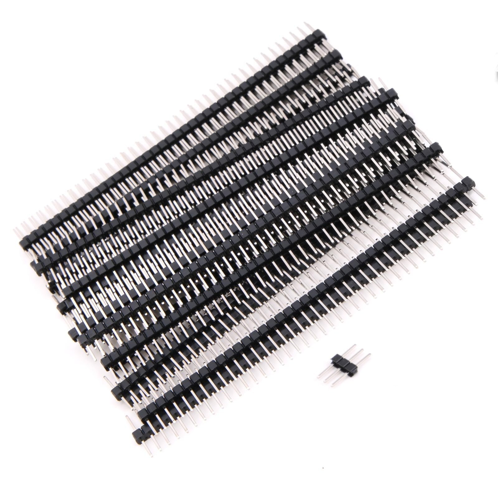 20 PCS 40 Pin Male Header Pins 2.54mm Equal Length Long 6.25mm Centered DIY