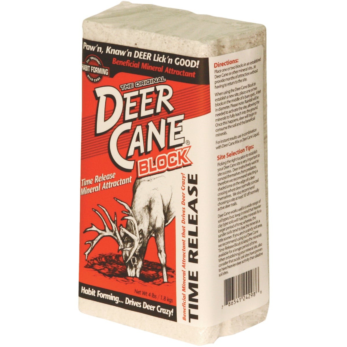 Deer Cane 4 Lb. Time-Release Block Deer Mineral Attractant 24298 Evolved Habitat