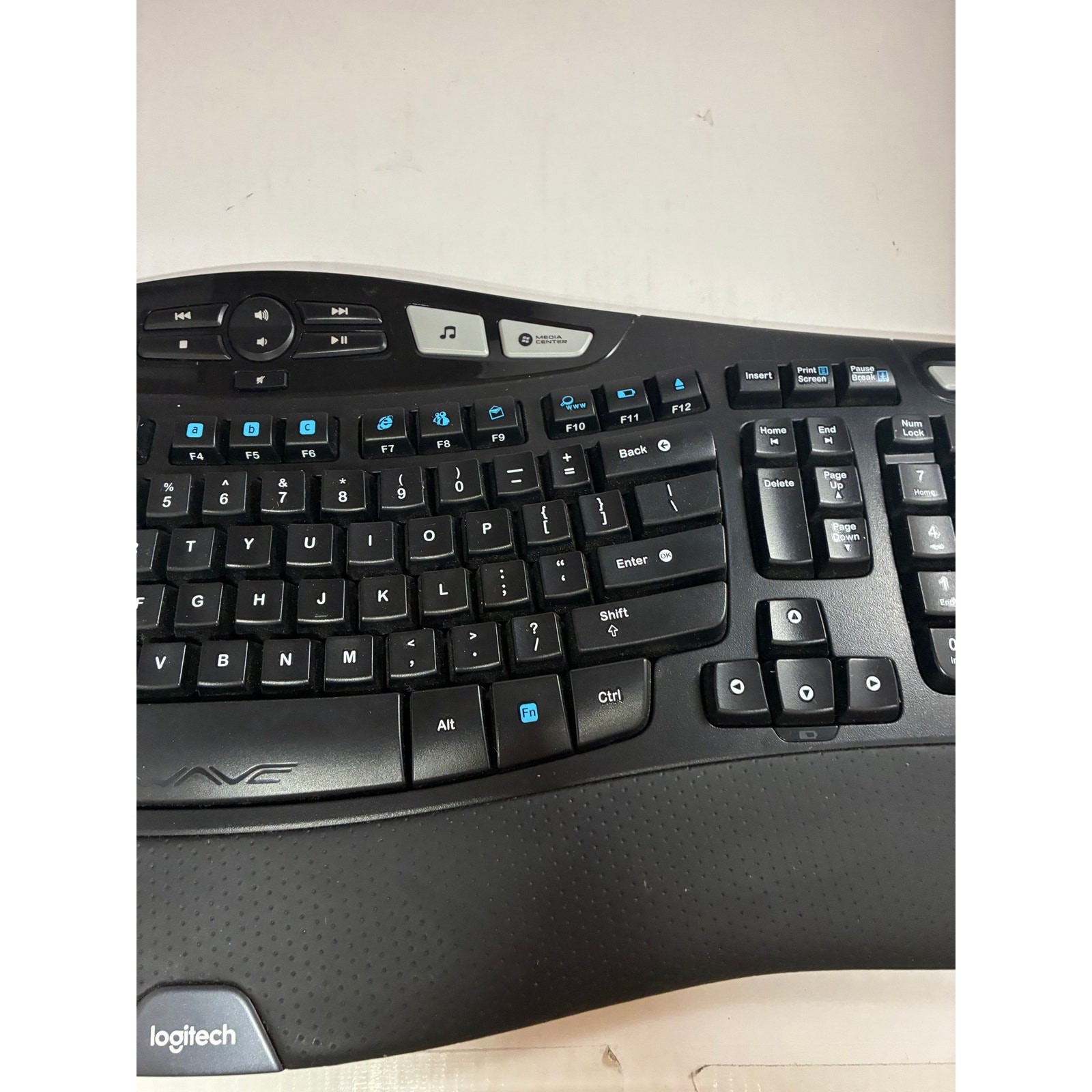 Logitech K350 Black Wave Unifying Wireless Keyboard NO USB RECEIVER DONGLE